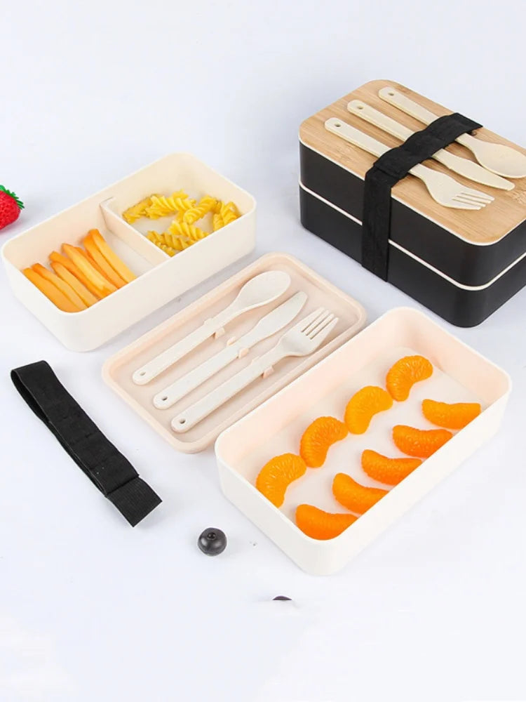 Bamboo Divided Lunch Box - Plum Island Imports
